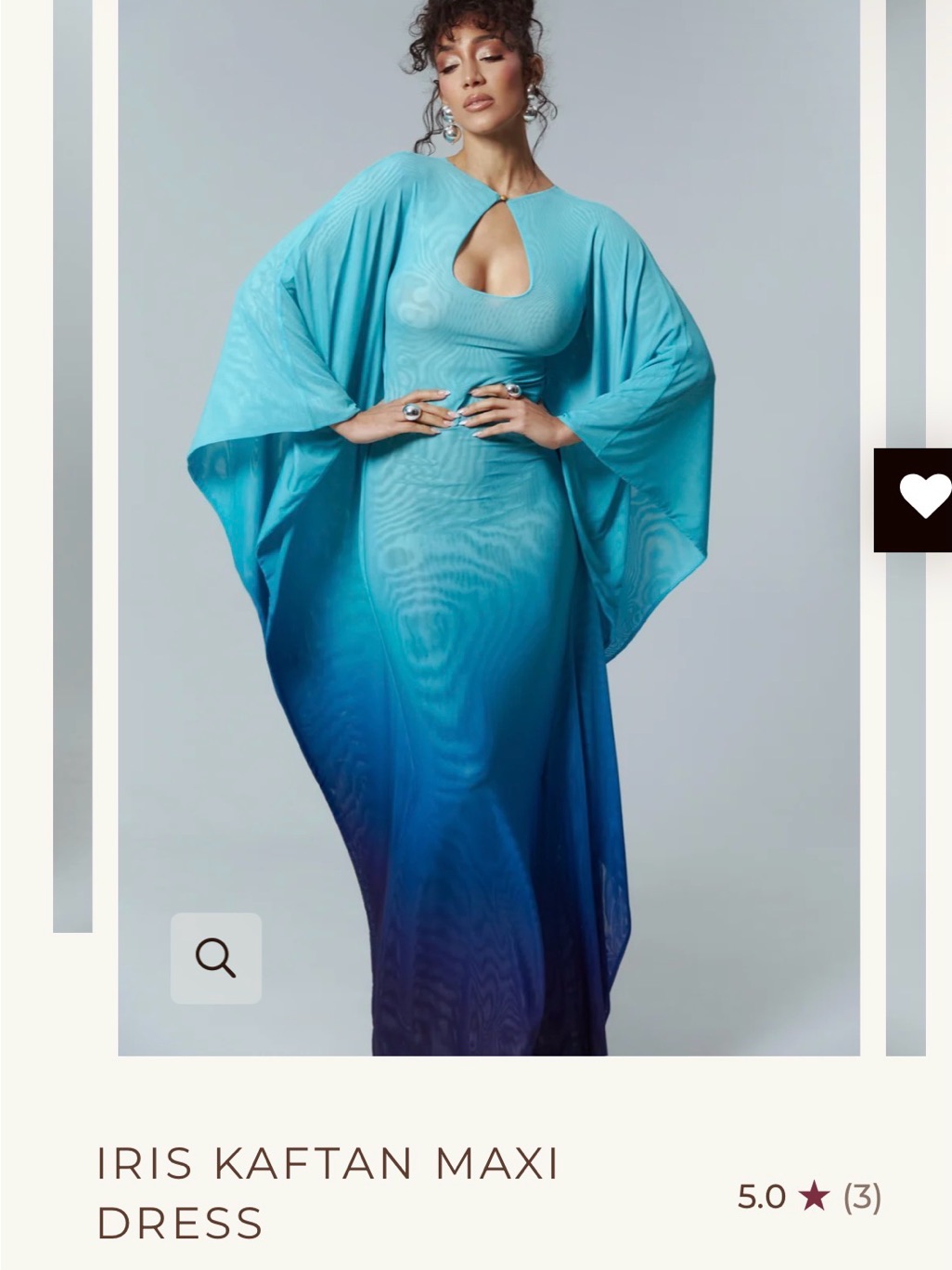 Ofuure Ombre Aqua To Navy Maxi Dress With Cape Sleeves — image 3 of 3